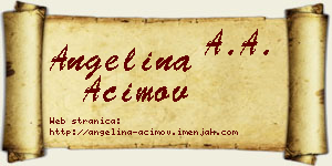 Angelina Aćimov vizit kartica